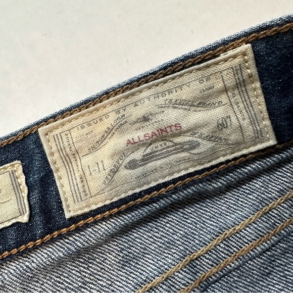 AllSaints LOWE Denim Cutoff Jean Shorts Low Rise Hot Pants, Size 26 - Picture 7 of 14